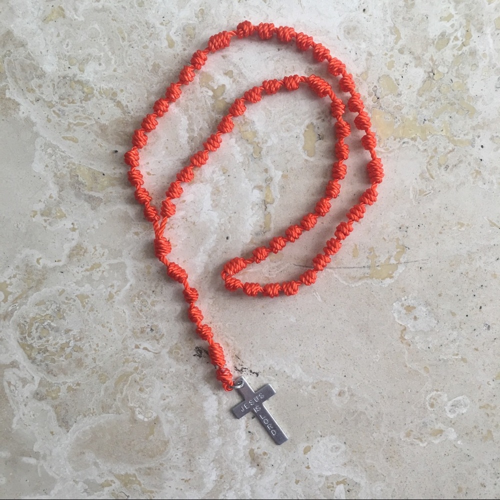 NWOT Handmade Rosary with Vintage Cross